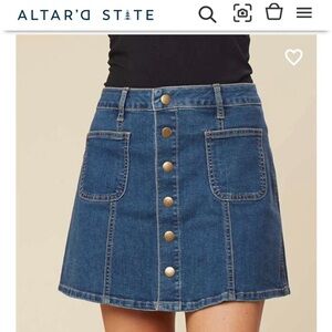 Altar'd State Blue Denim Skirt